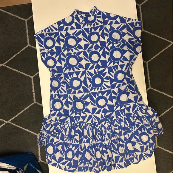 Oliphant Blue and White Sunburst Midi Dress - Picture 8 of 8